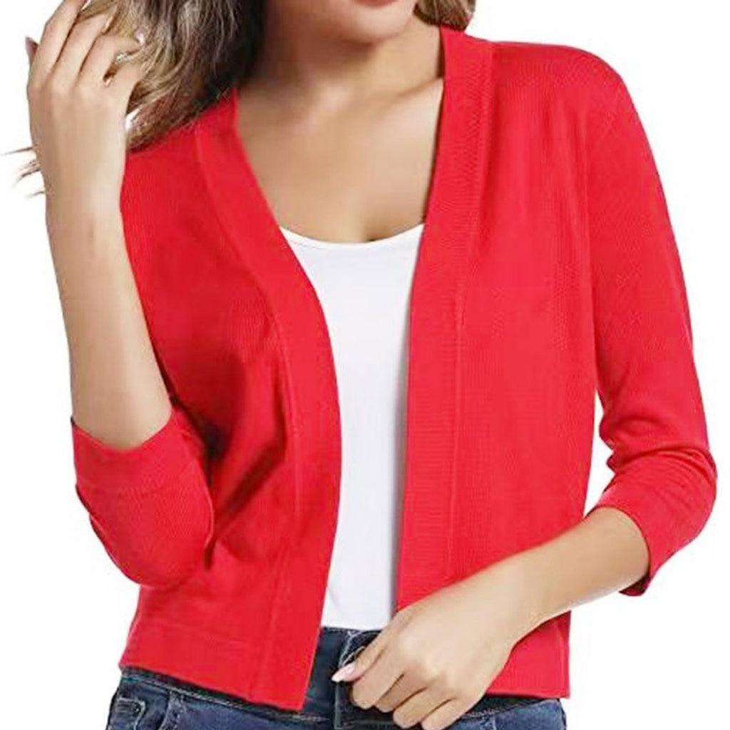 Women's Short Draped Knit Cardigan for Cool Evenings