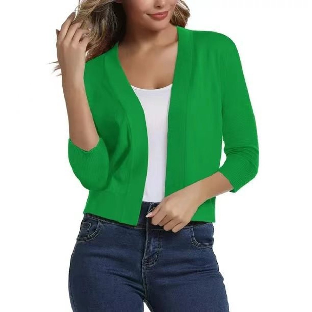 Women's Short Draped Knit Cardigan for Cool Evenings