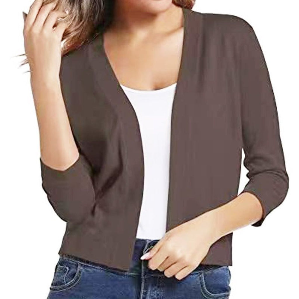 Women's Short Draped Knit Cardigan for Cool Evenings