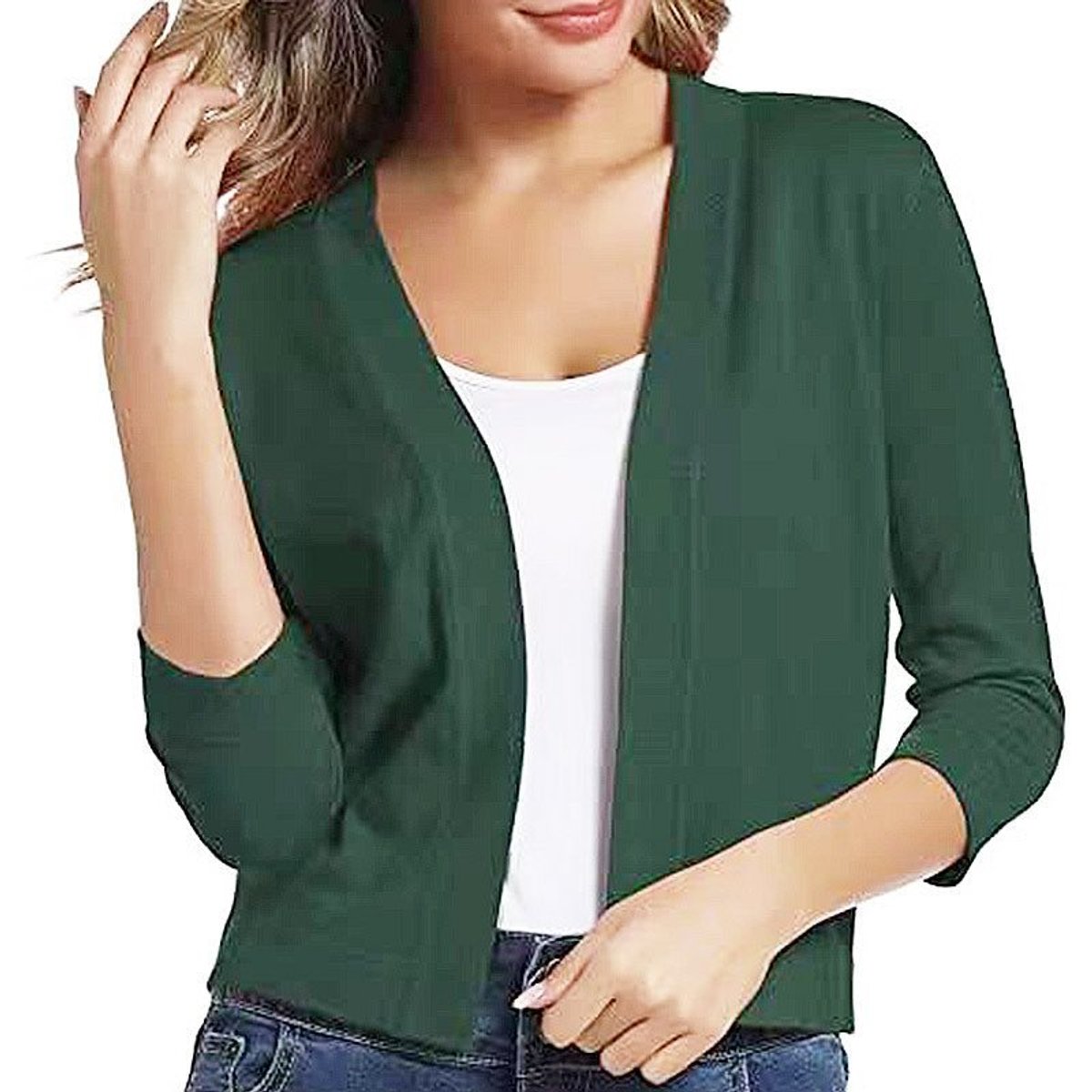 Women's Short Draped Knit Cardigan for Cool Evenings