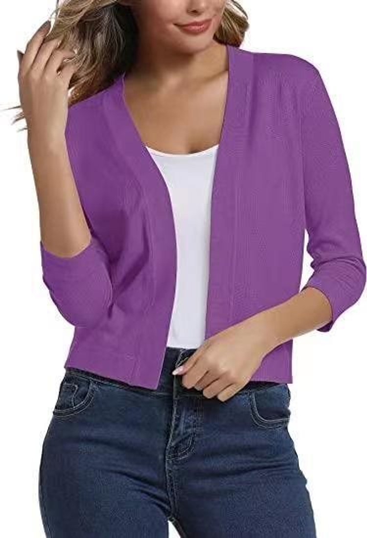 Women's Short Draped Knit Cardigan for Cool Evenings