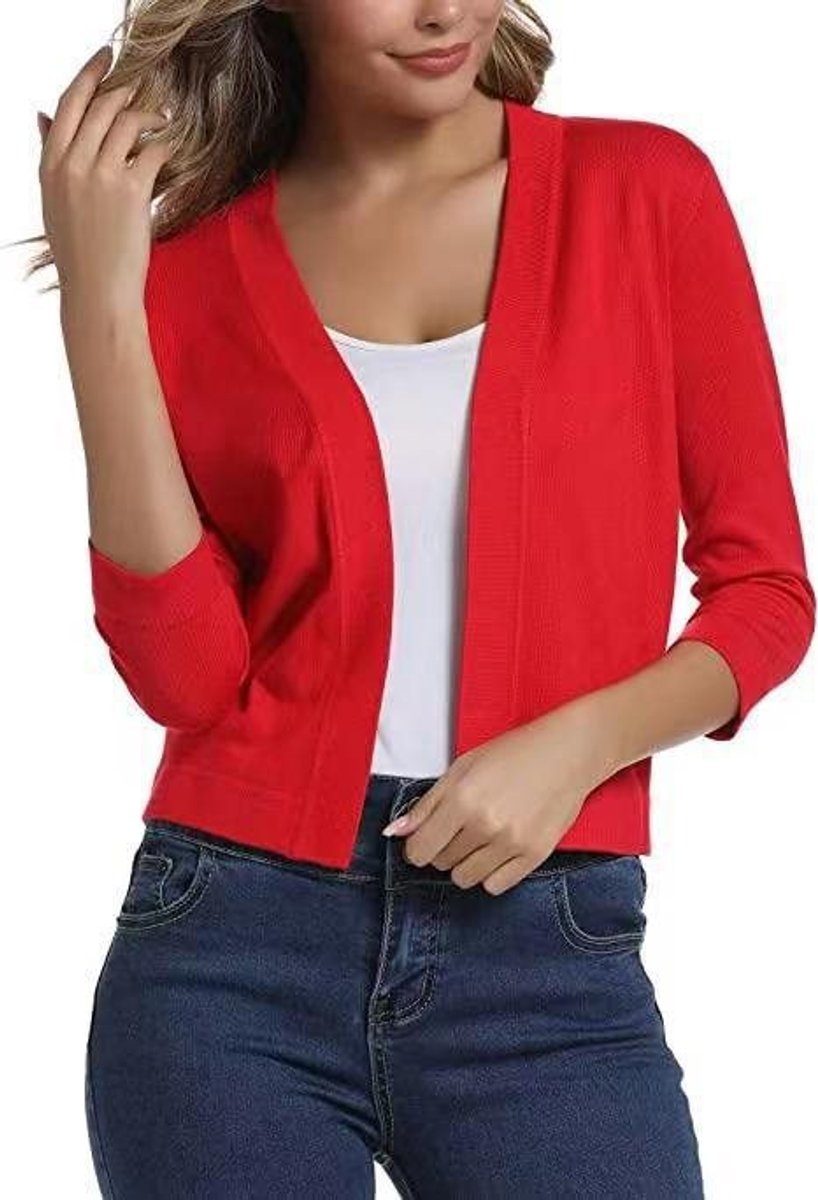 Women's Short Draped Knit Cardigan for Cool Evenings