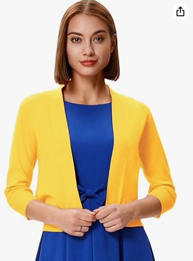Women's Short Draped Knit Cardigan for Cool Evenings