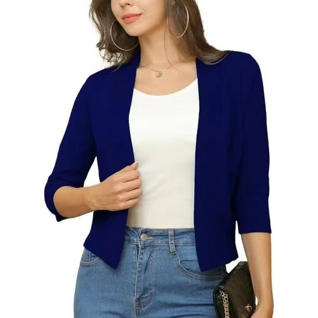 Women's Short Draped Knit Cardigan for Cool Evenings