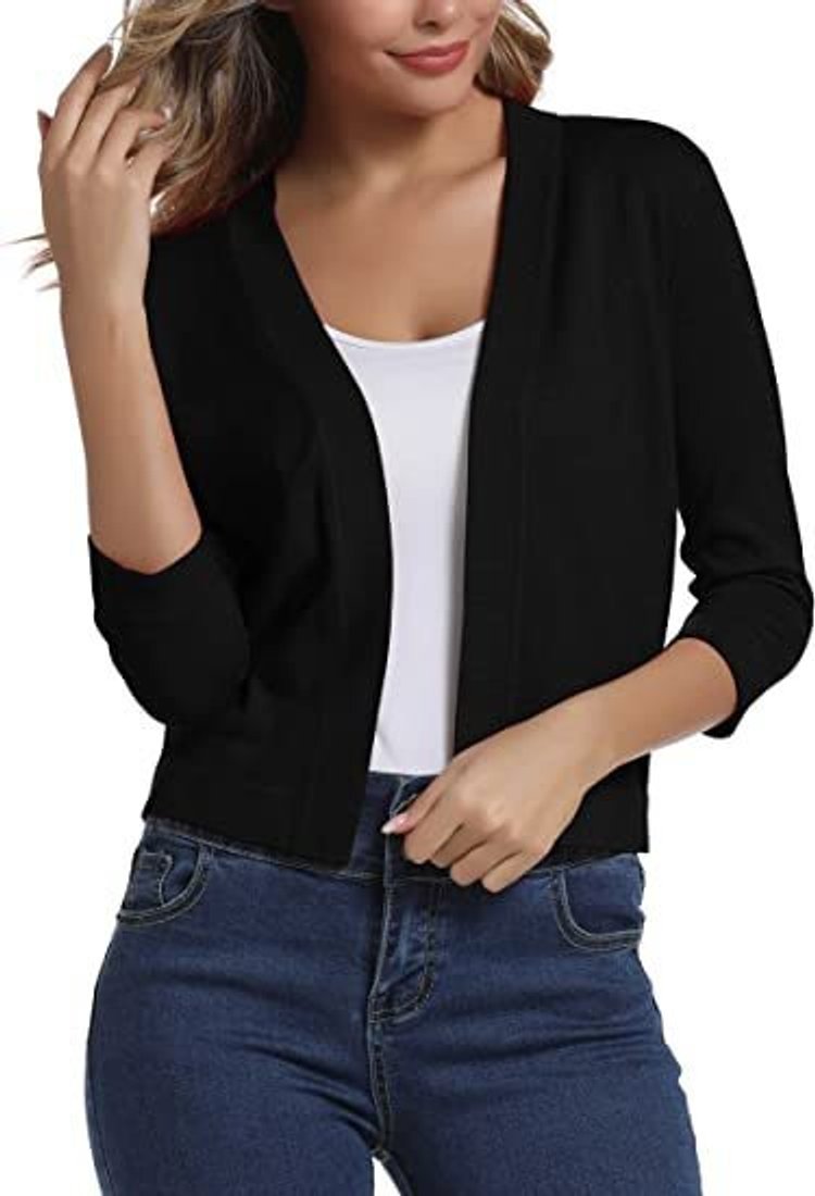 Women's Short Draped Knit Cardigan for Cool Evenings