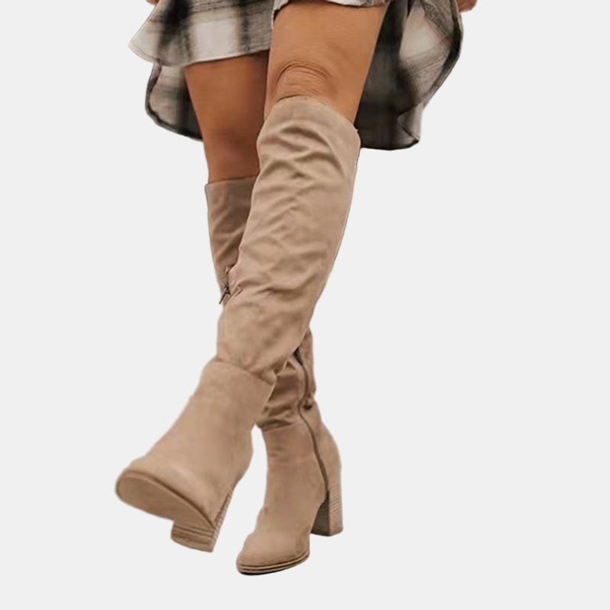 Women's Block Heel Over-the-Knee Stretch Tall Boots