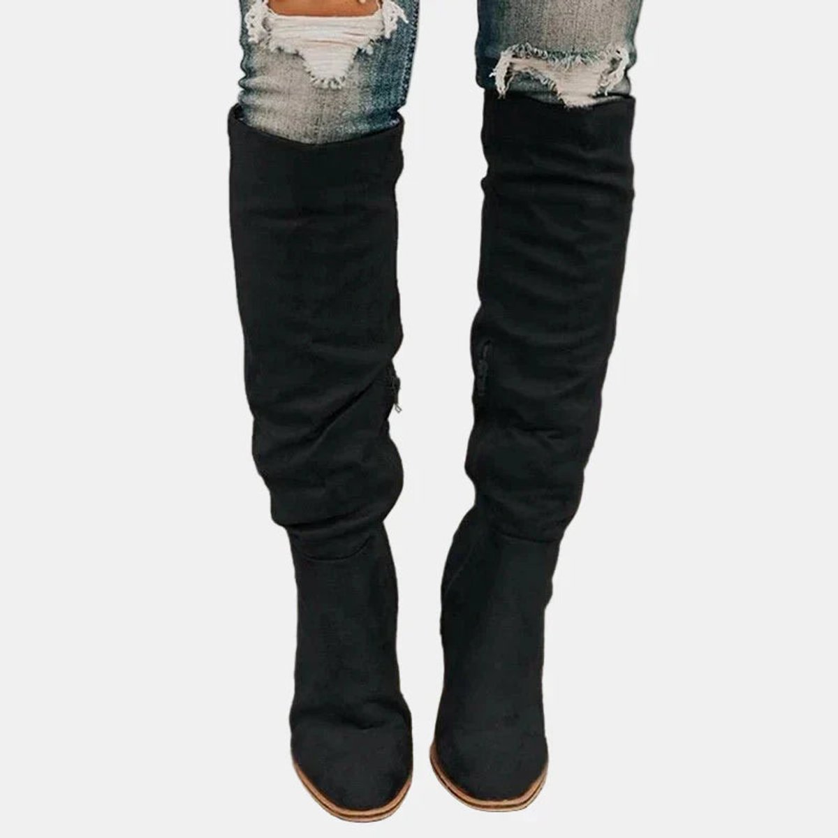Women's Block Heel Over-the-Knee Stretch Tall Boots