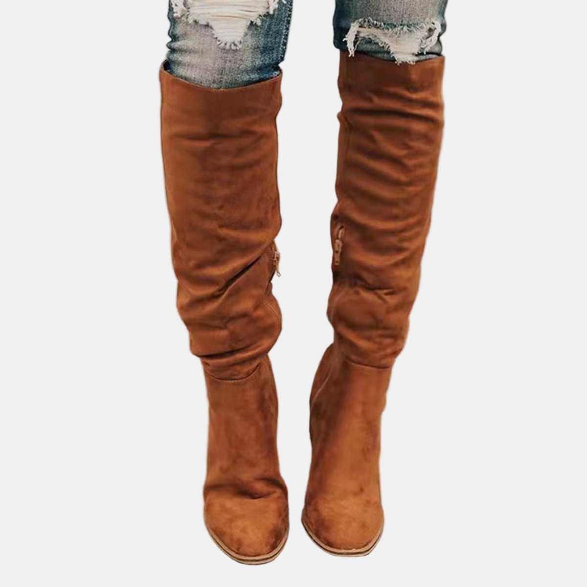 Women's Block Heel Over-the-Knee Stretch Tall Boots