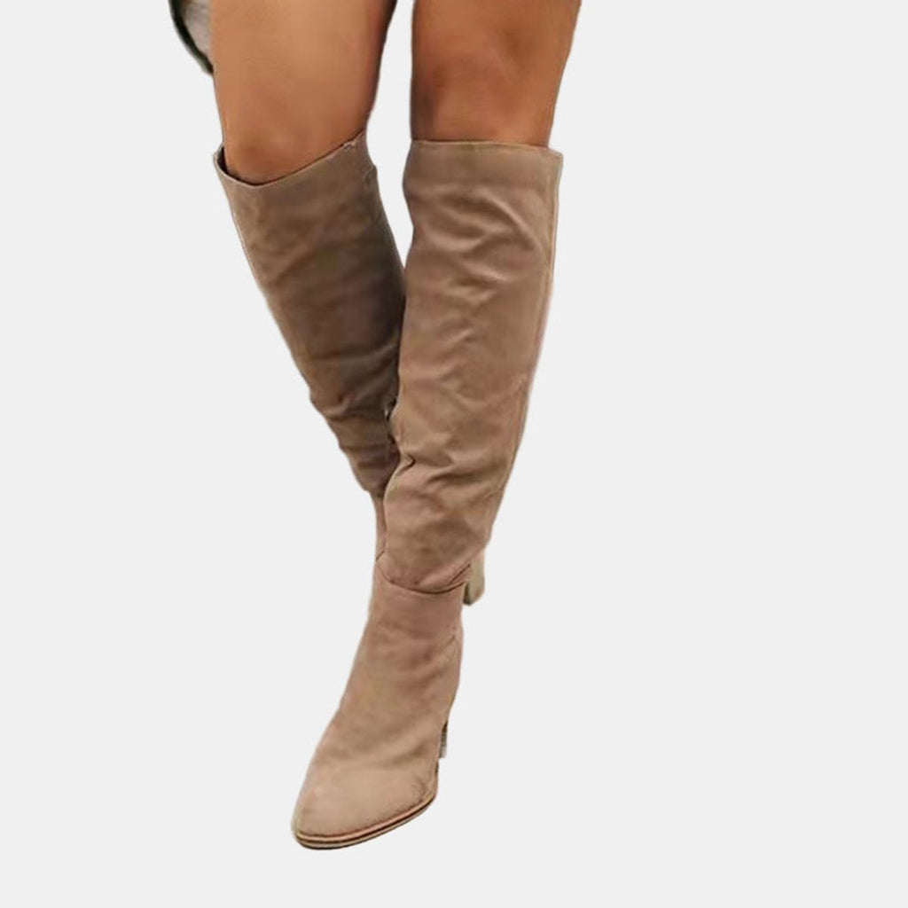 Women's Block Heel Over-the-Knee Stretch Tall Boots