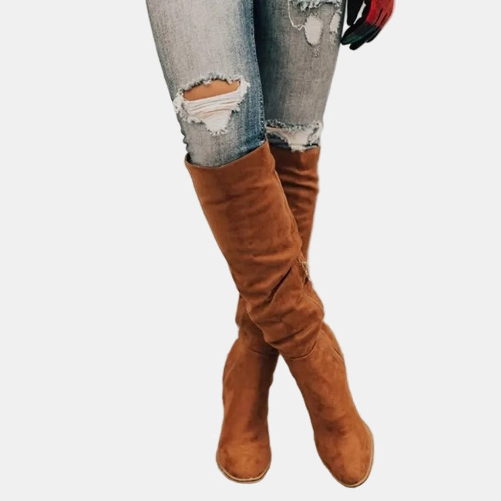 Women's Block Heel Over-the-Knee Stretch Tall Boots