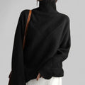 Women's Diamond Texture Roomy Turtleneck Sweater