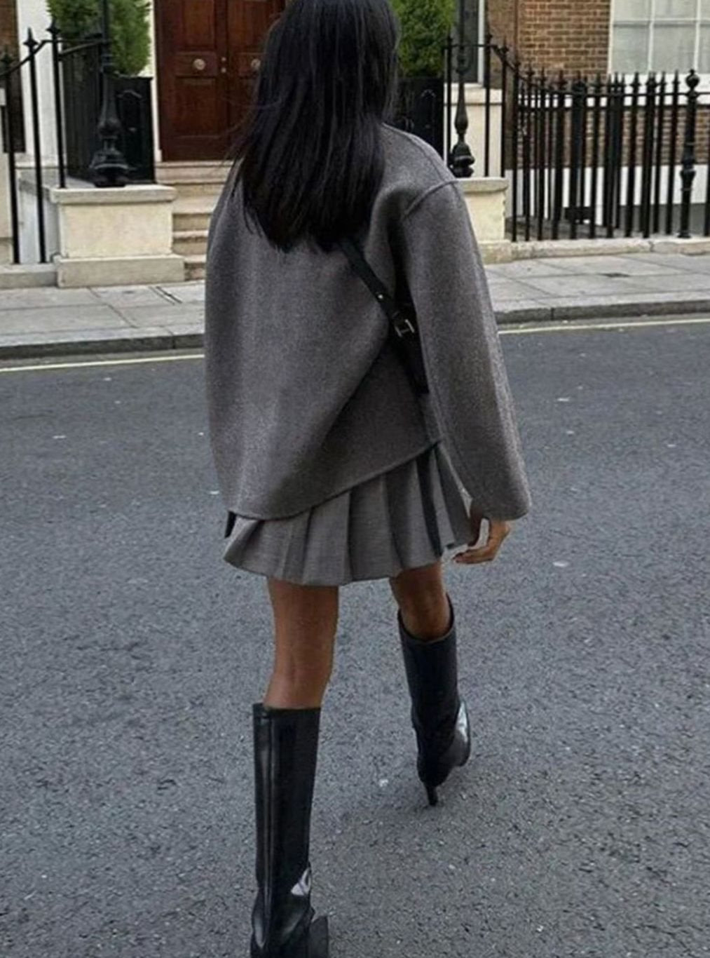 Women's Roomy Double-Breasted Hip Length Overcoat