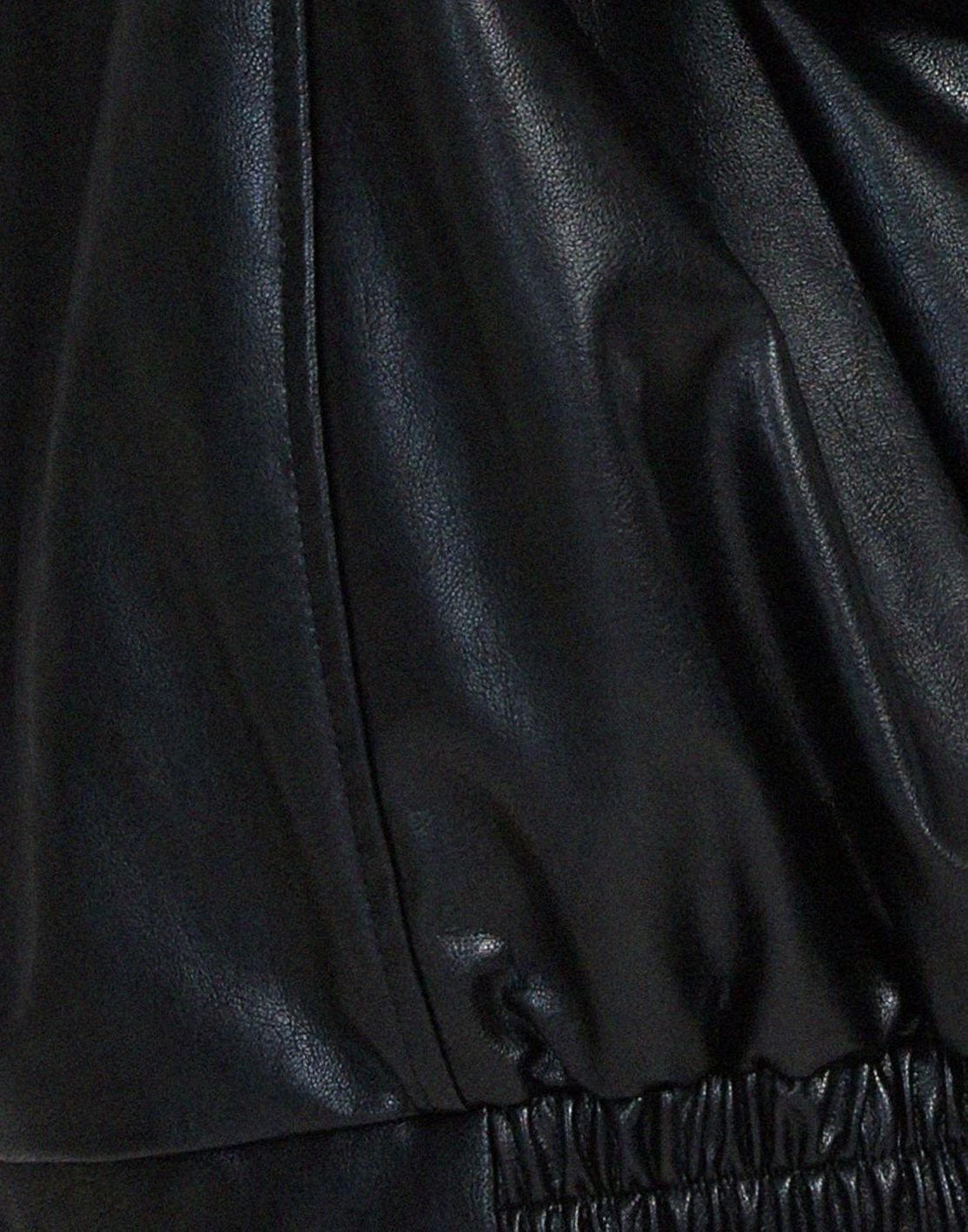 Women's Relaxed Faux Leather Bomber with Dropped Shoulders
