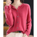 Women's Roomy Merino Cardigan Sweater with Button Front