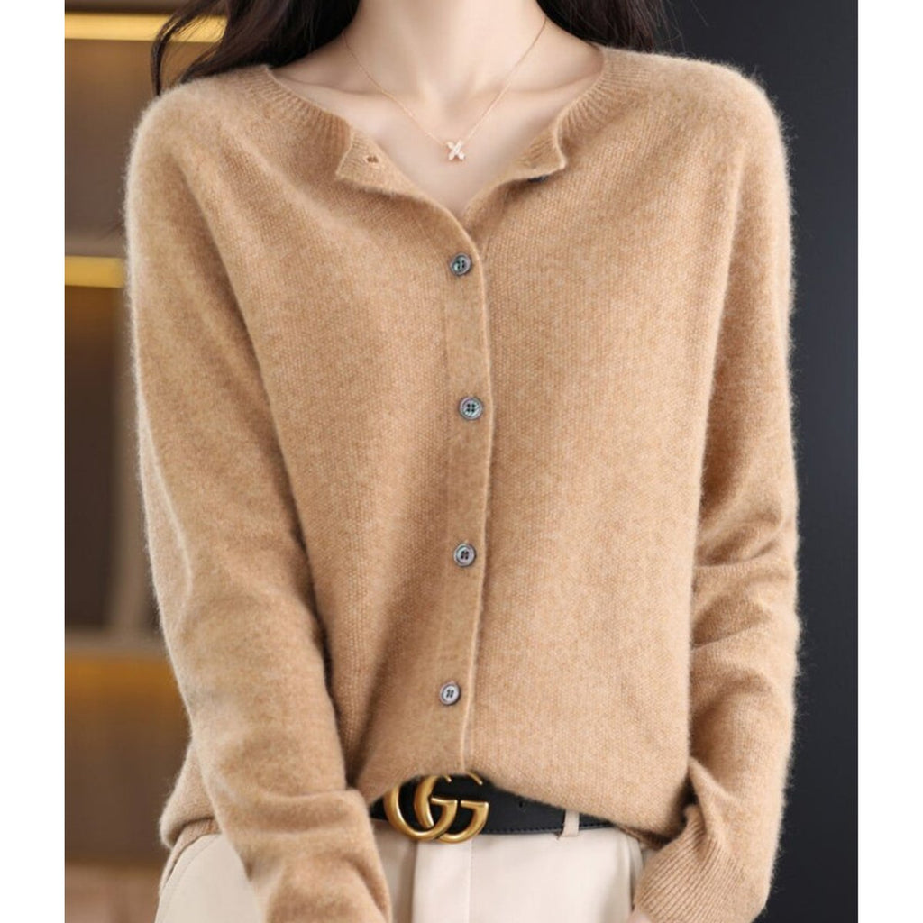 Women's Roomy Merino Cardigan Sweater with Button Front