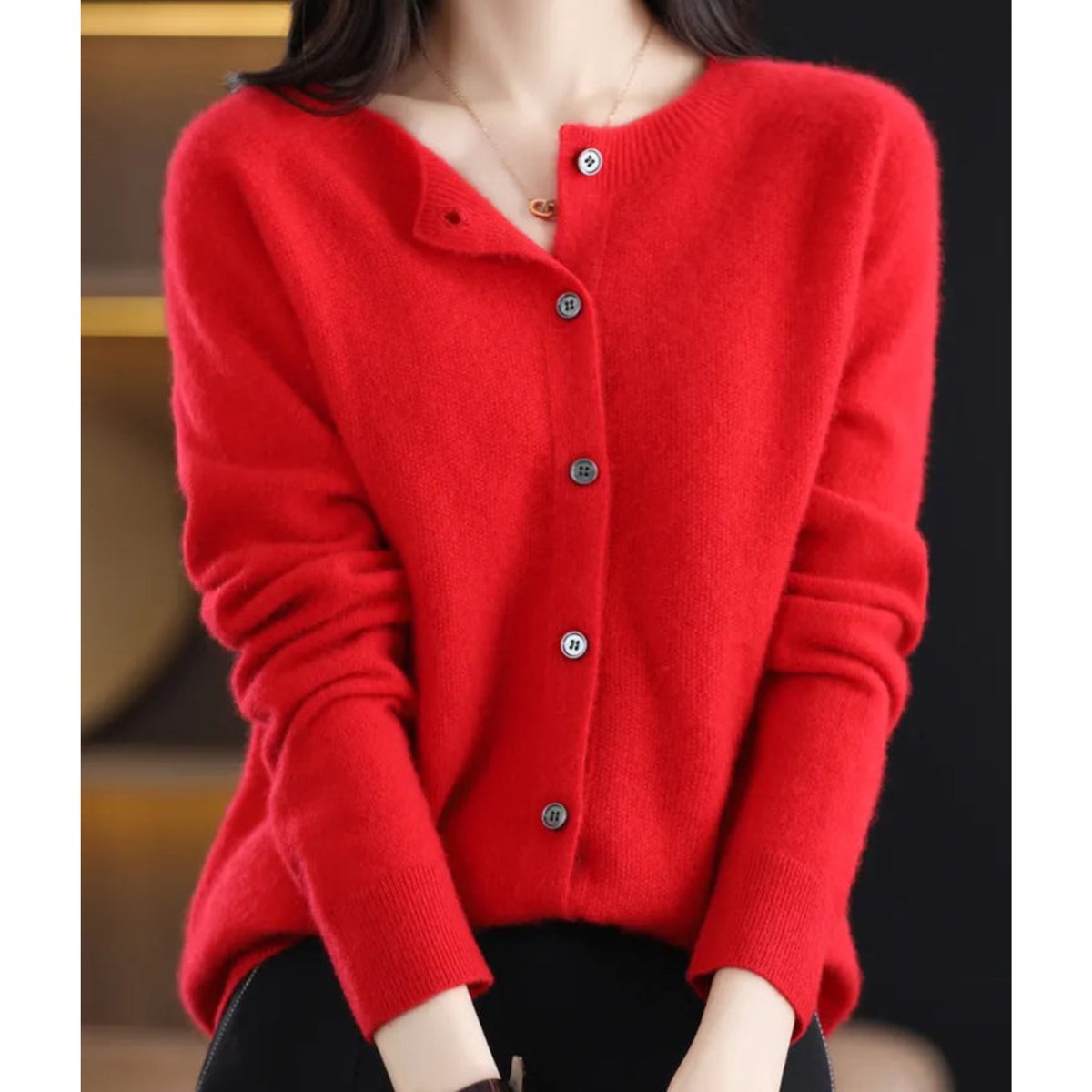 Women's Roomy Merino Cardigan Sweater with Button Front