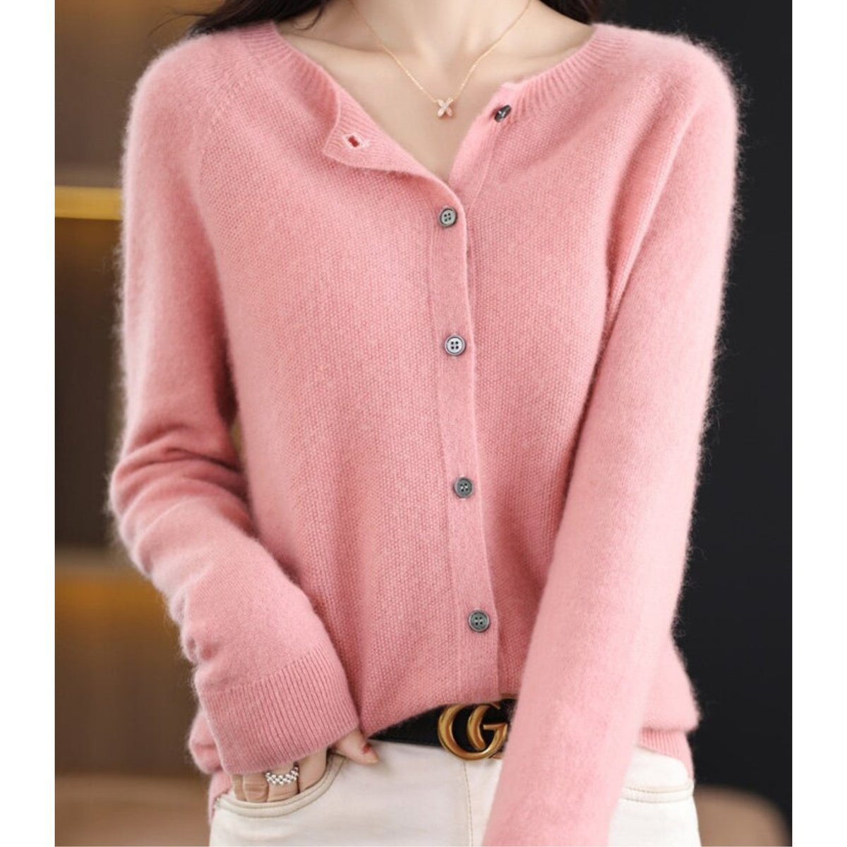 Women's Roomy Merino Cardigan Sweater with Button Front