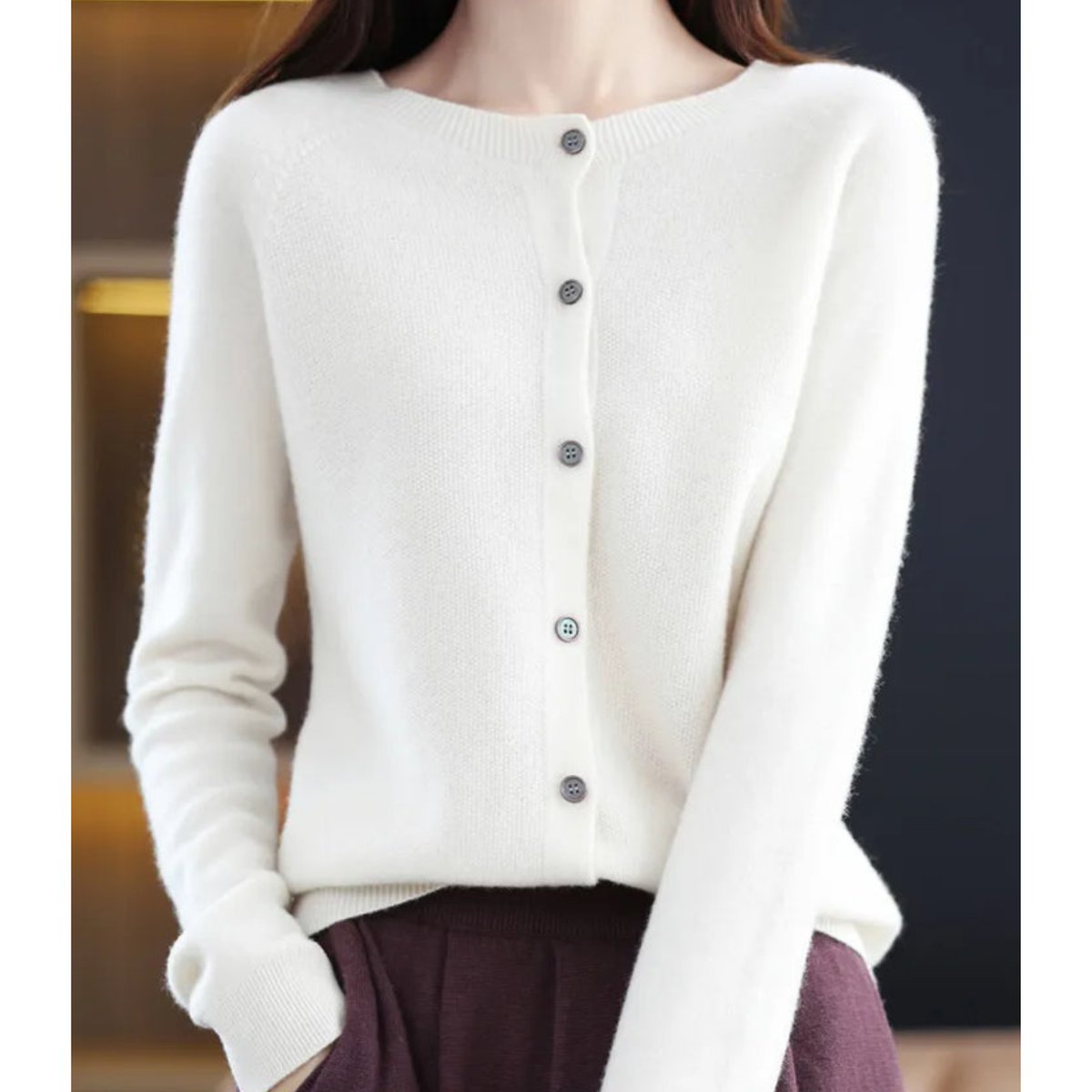 Women's Roomy Merino Cardigan Sweater with Button Front