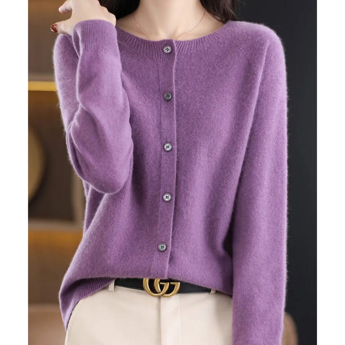 Women's Roomy Merino Cardigan Sweater with Button Front