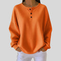 Women's Textured Button-Placket Sweater with Waffle Weave