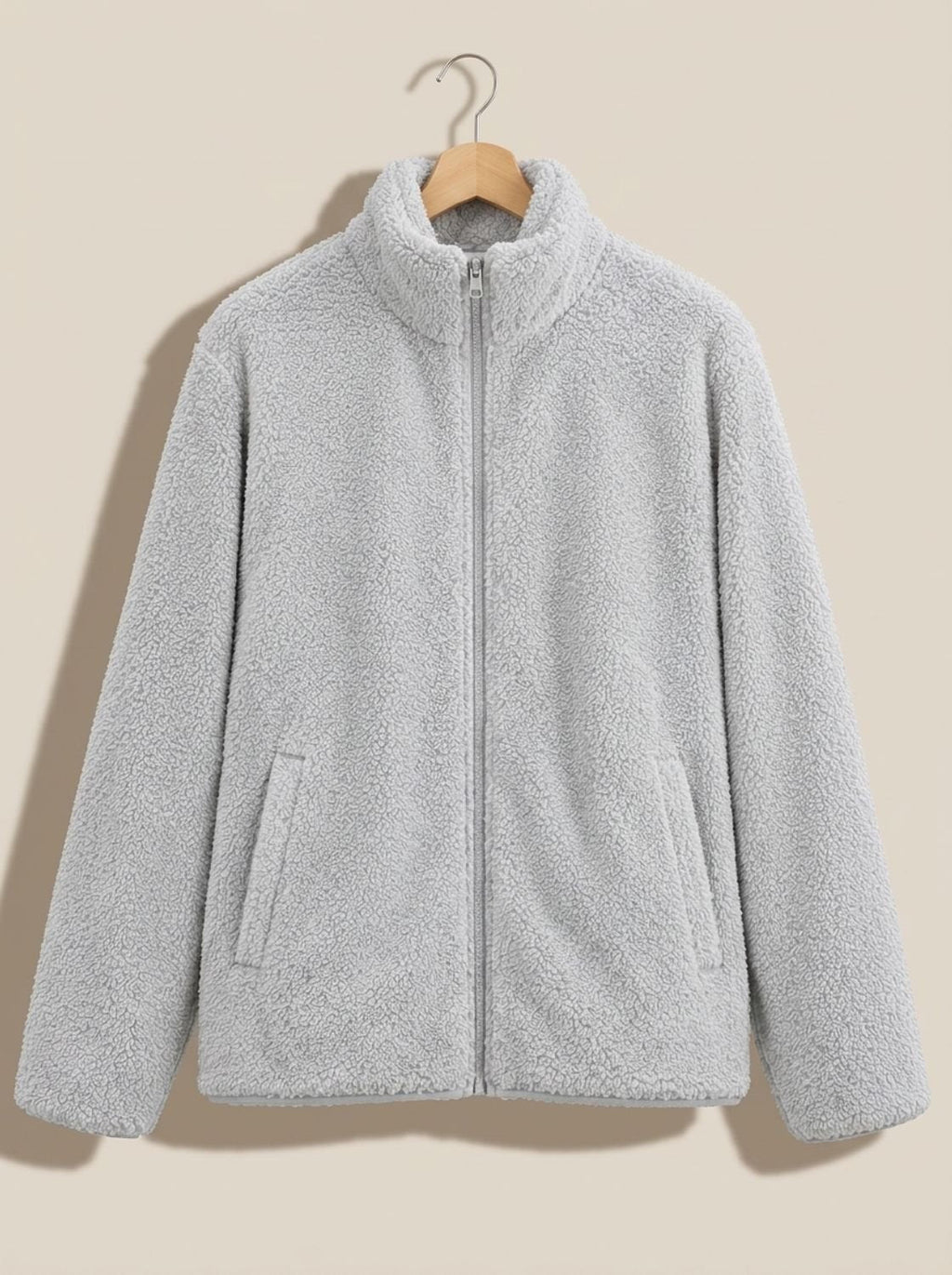 Women's Soft Fleece Zip-Front Jacket with Stand Collar