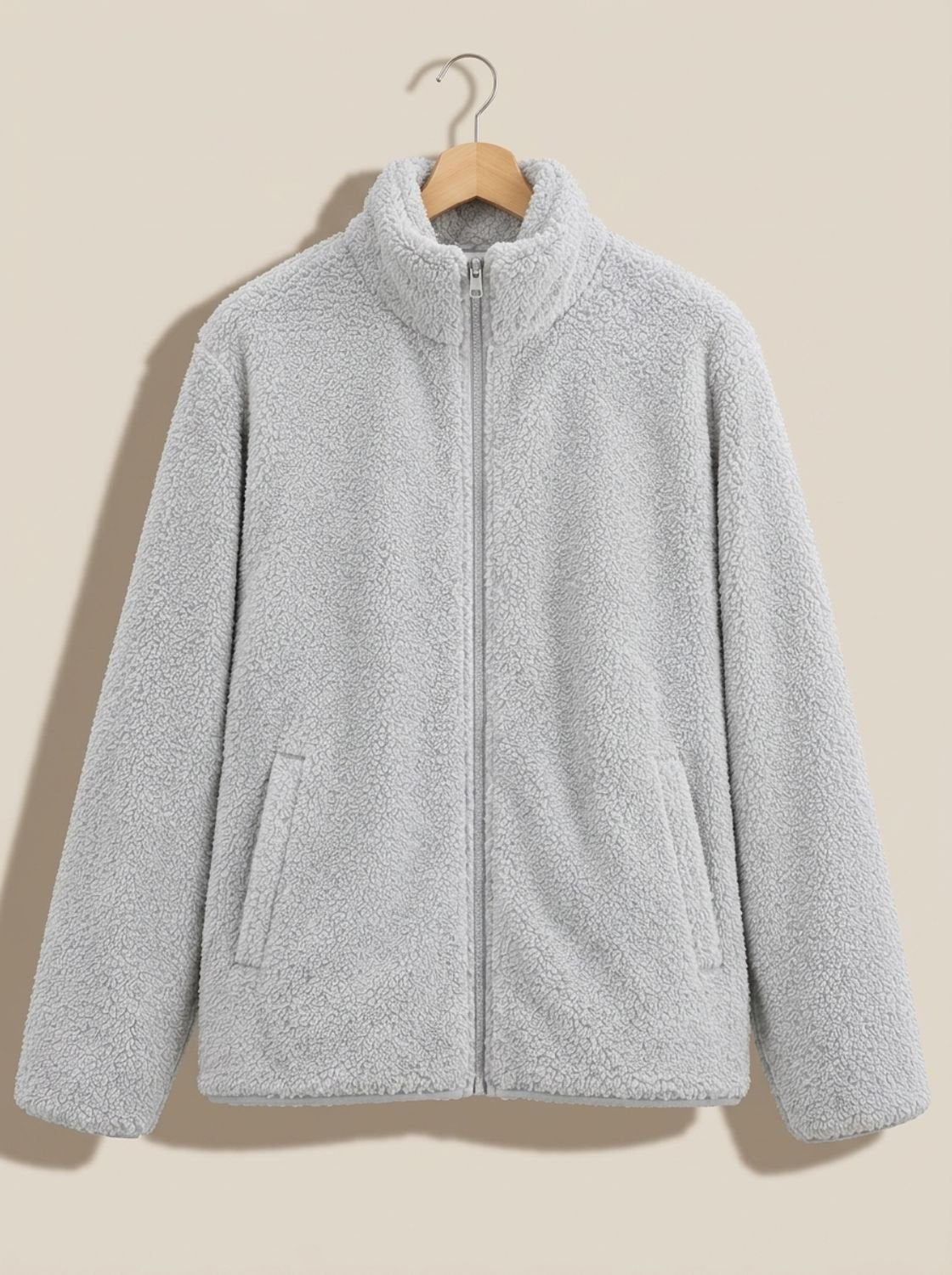 Women's Soft Fleece Zip-Front Jacket with Stand Collar