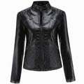 Women's Edgy Faux Leather Quilted Biker Jacket