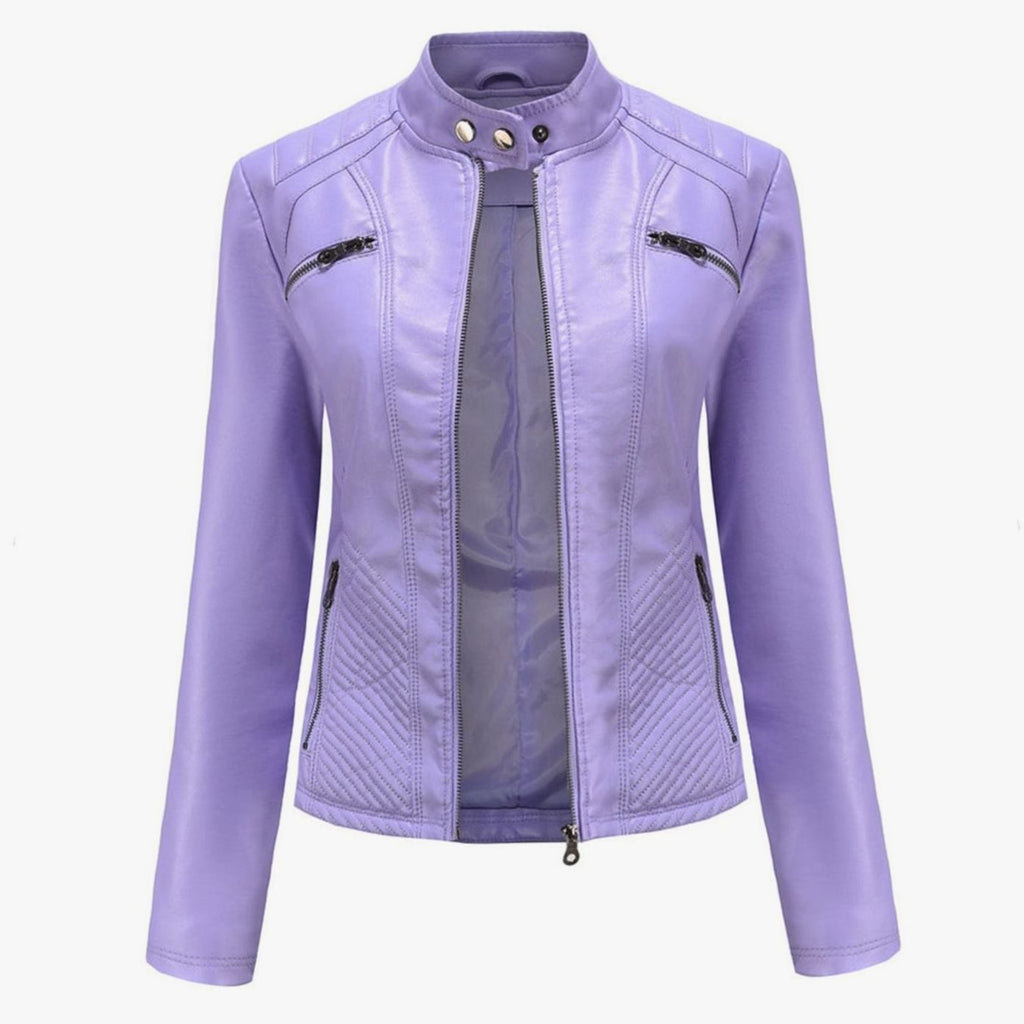 Women's Edgy Faux Leather Quilted Biker Jacket