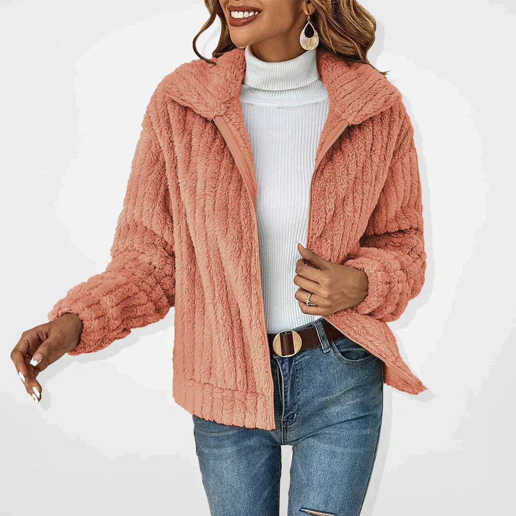 Women's Cozy Zip-Front Fleece Jacket for Fall