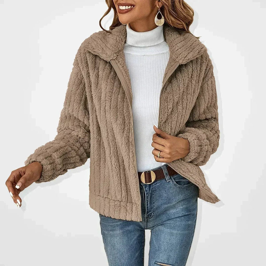 Women's Cozy Zip-Front Fleece Jacket for Fall