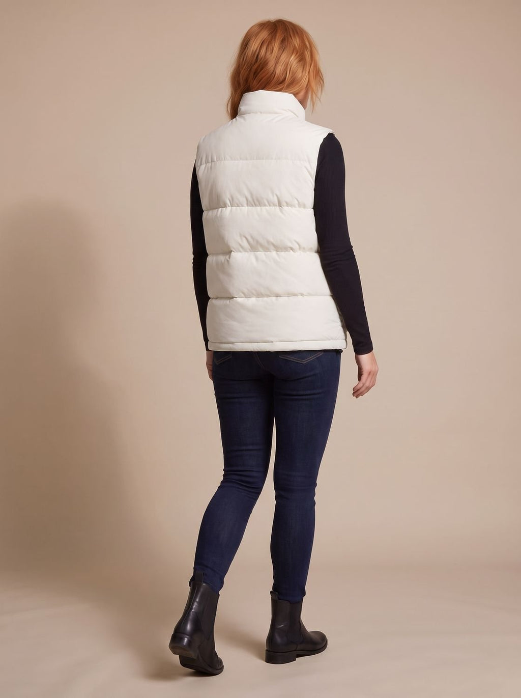 Women's Quilted Mock Neck Puffer Gilet with Pockets