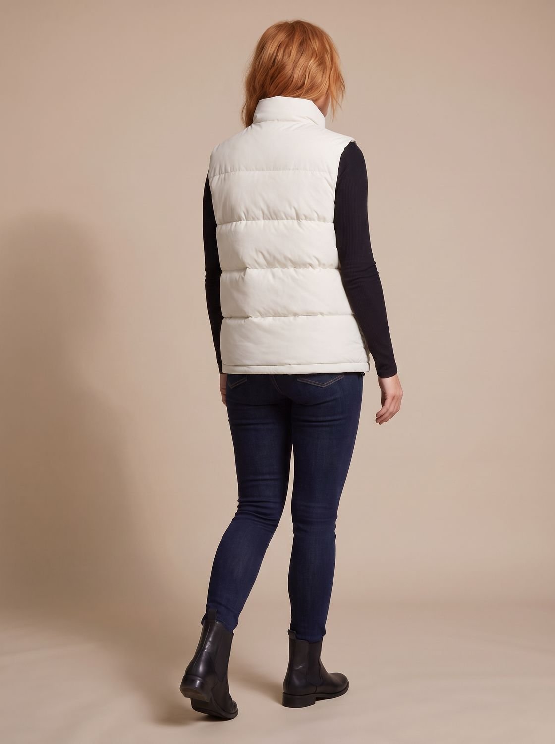 Women's Quilted Mock Neck Puffer Gilet with Pockets