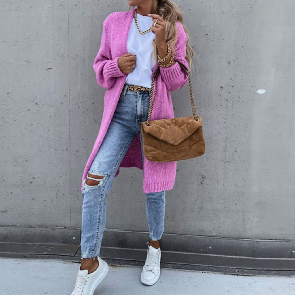 Women's Easy Layering Long Open-Front Soft Cardigan
