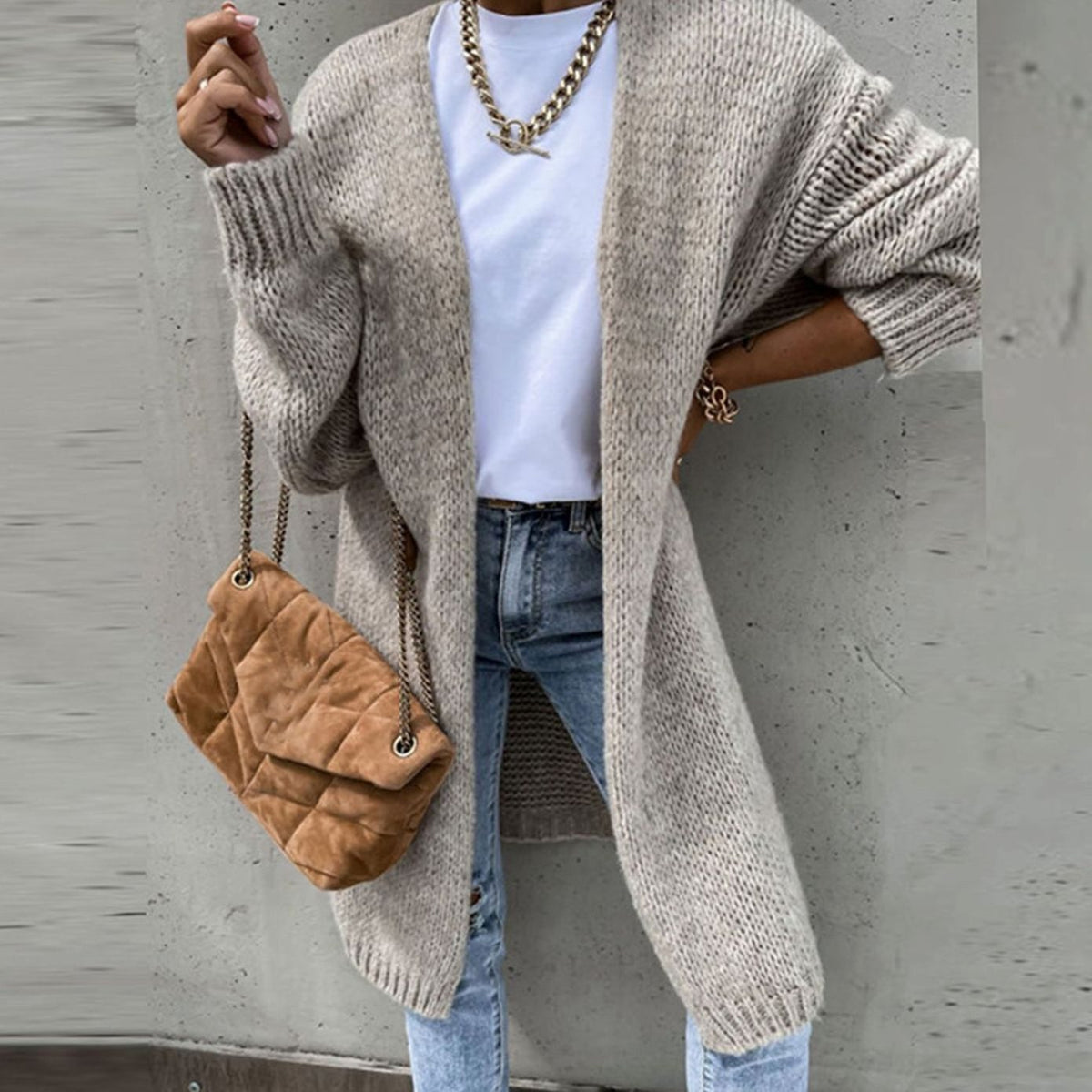 Women's Easy Layering Long Open-Front Soft Cardigan