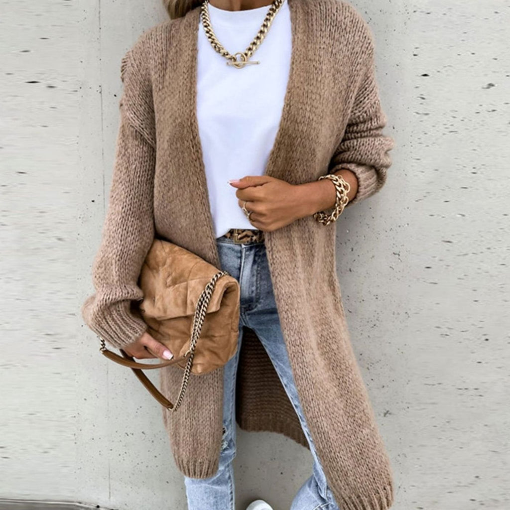 Women's Easy Layering Long Open-Front Soft Cardigan
