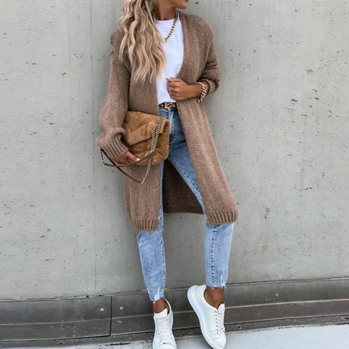 Women's Easy Layering Long Open-Front Soft Cardigan