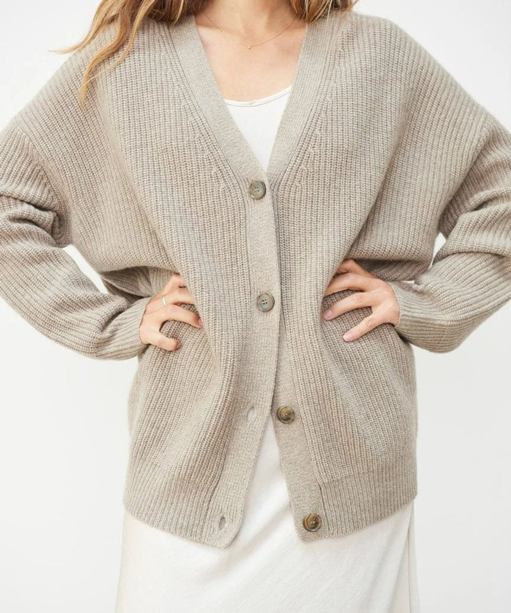 Women's Lightweight Buttoned V-Neck Everyday Layering Cardigan Sweater