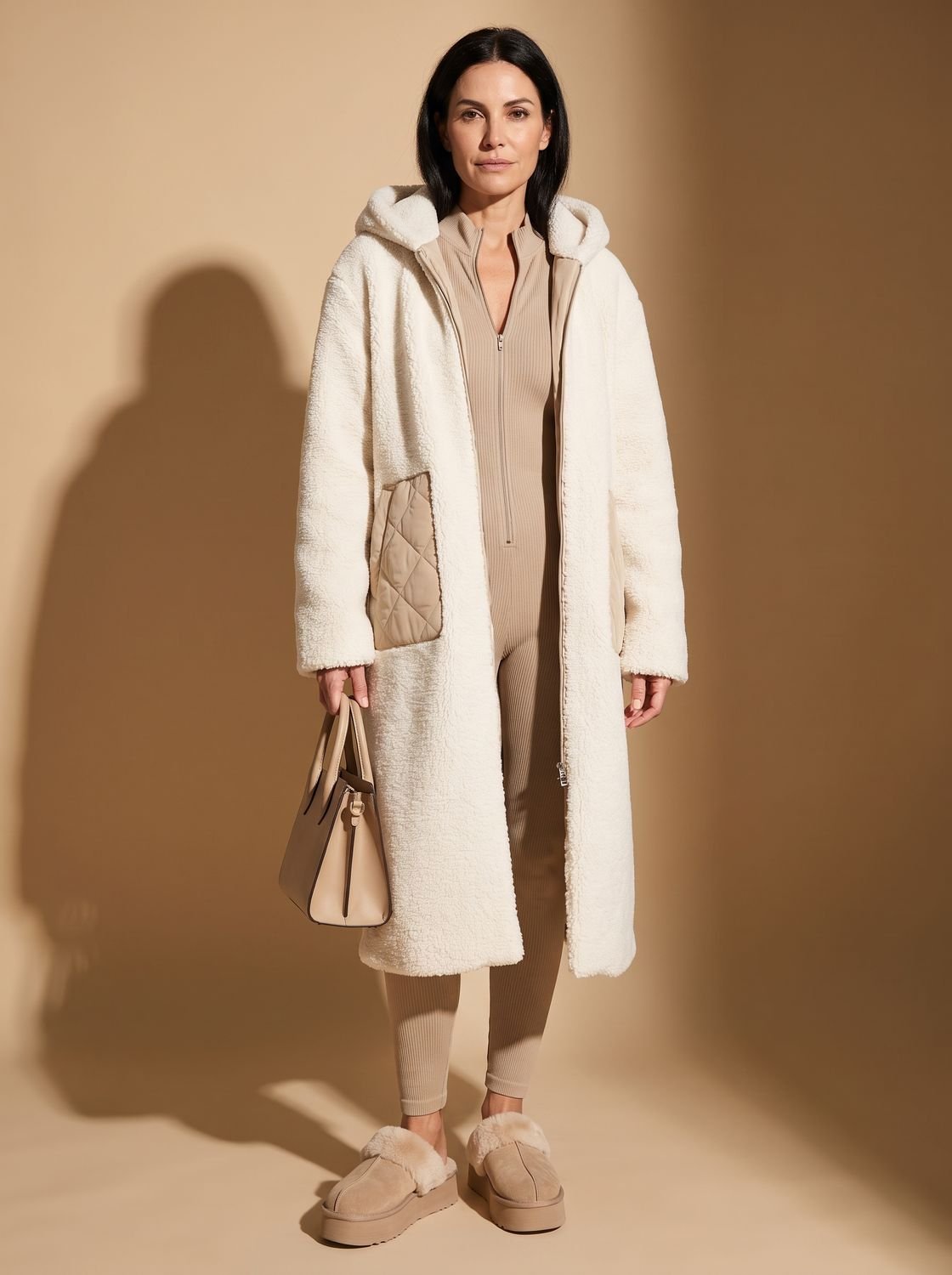 Women's Flip-Side Puffer Coat with Plush Sherpa Hood