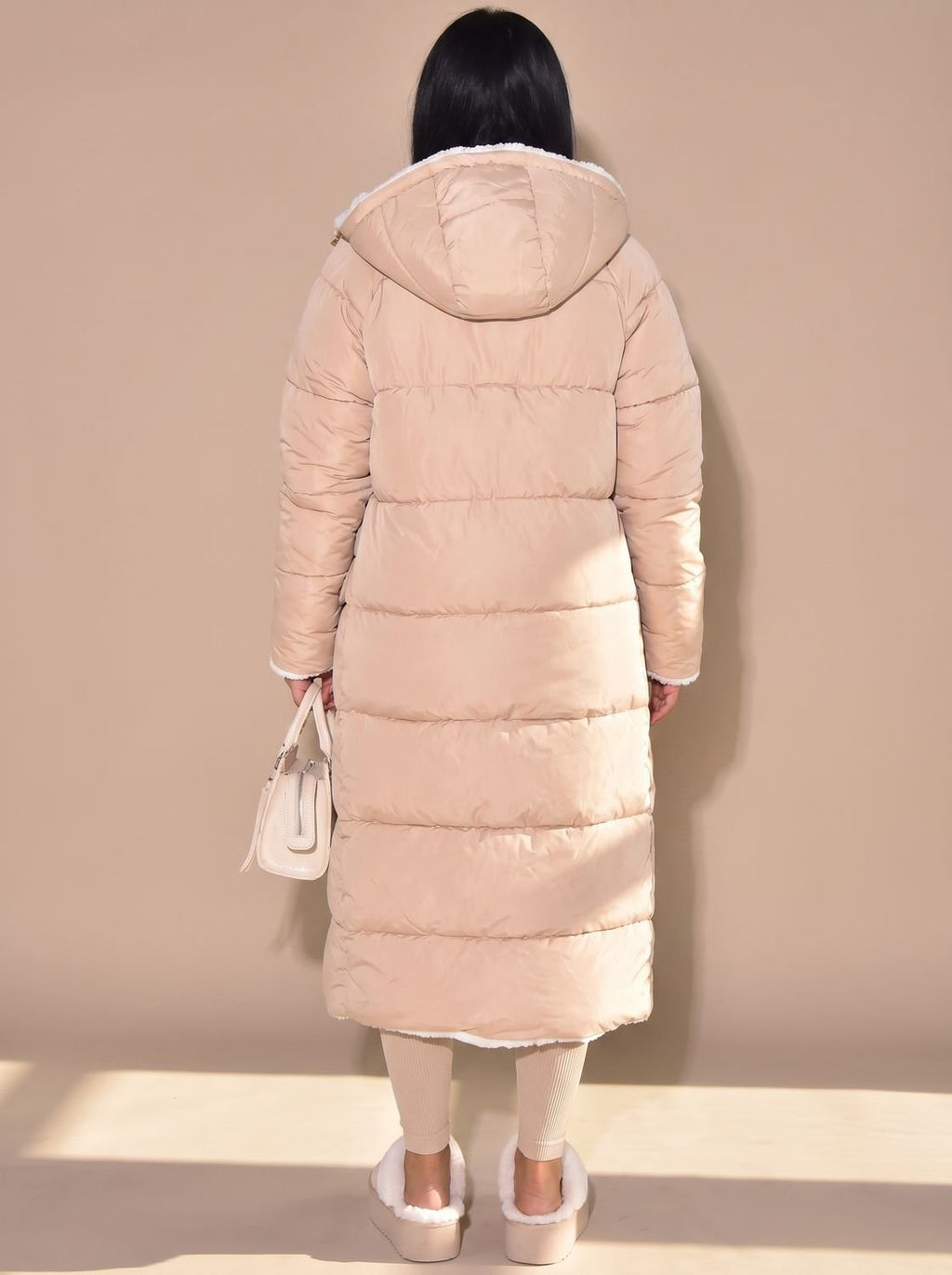 Women's Flip-Side Puffer Coat with Plush Sherpa Hood