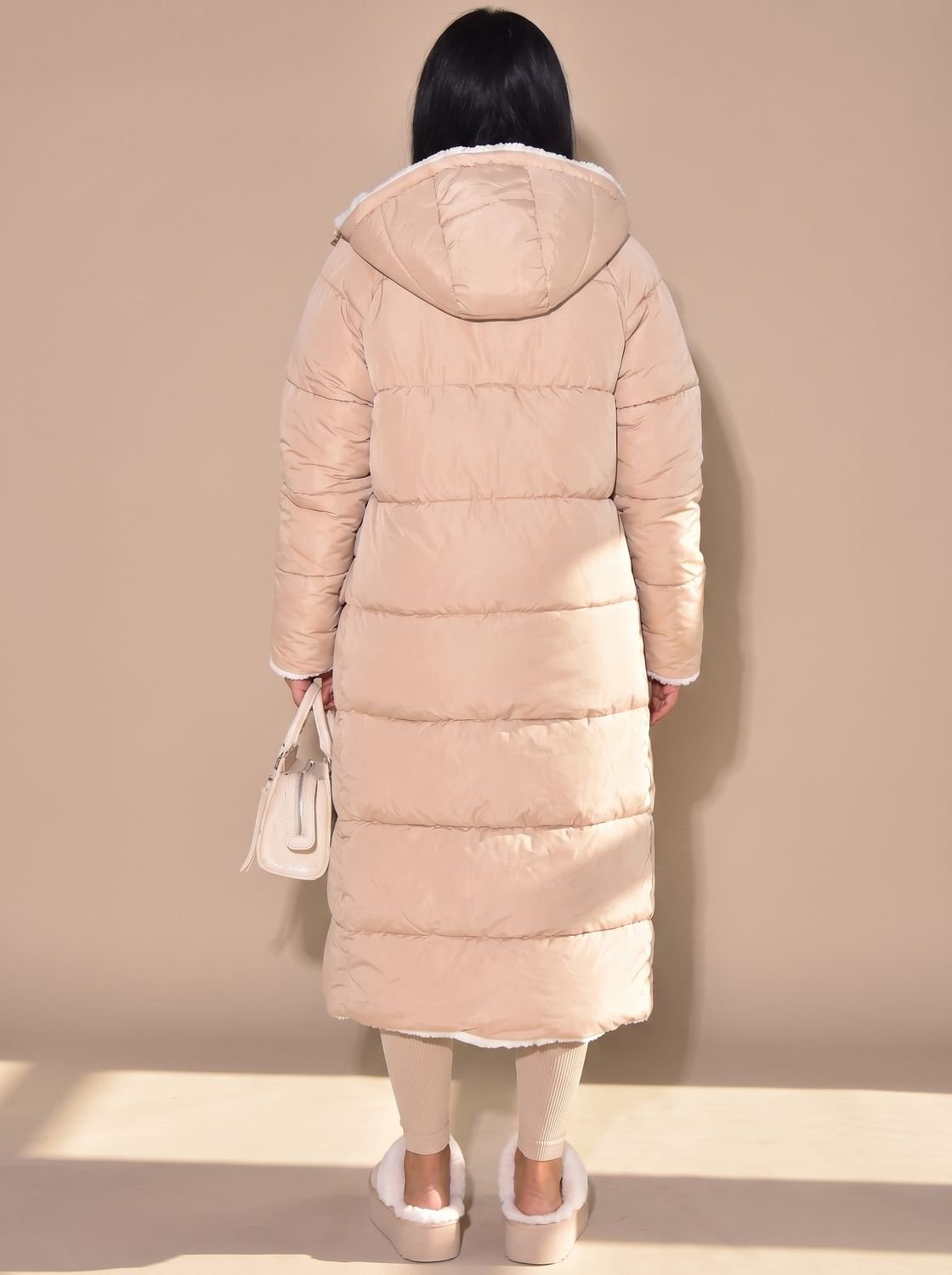 Women's Flip-Side Puffer Coat with Plush Sherpa Hood