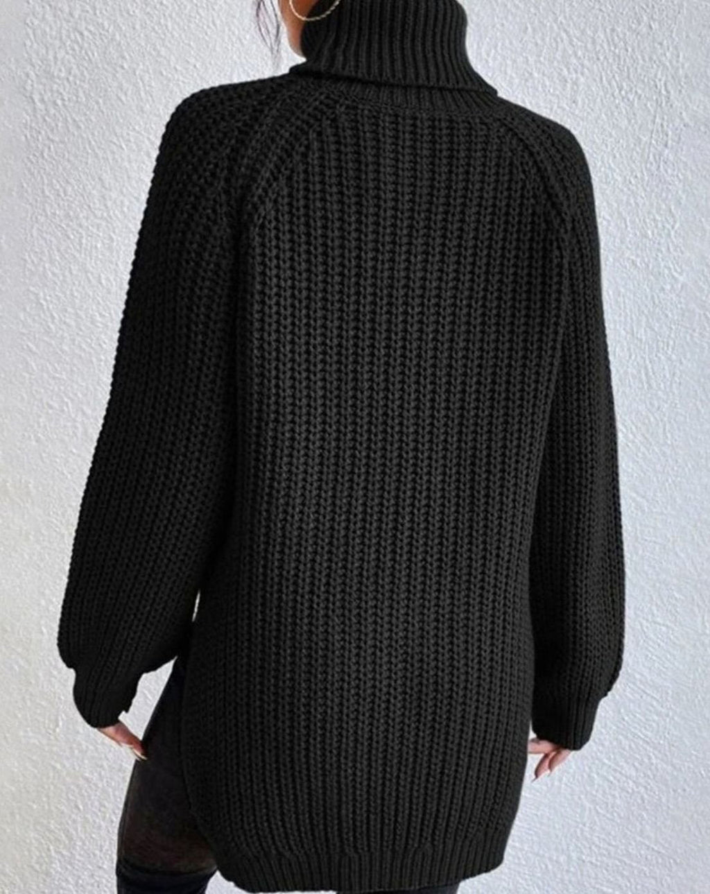 Women's Cozy Ribbed Roll Collar Chunky Knit Pullover