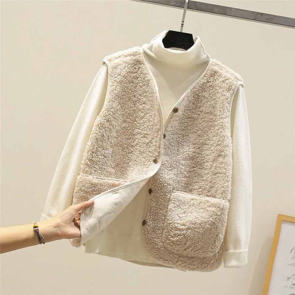 Women's Sherpa Fleece Reversible Sleeveless Vest