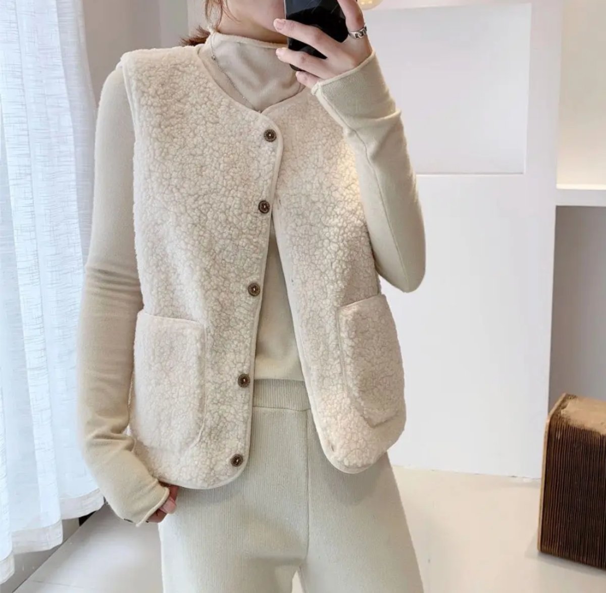 Women's Sherpa Fleece Reversible Sleeveless Vest