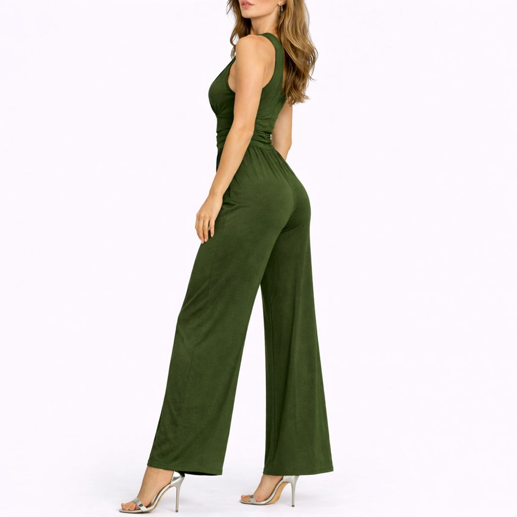 Women's Fluid Wide Leg Cocktail Office Jumpsuit