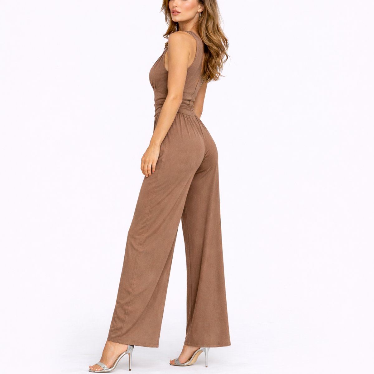 Women's Fluid Wide Leg Cocktail Office Jumpsuit