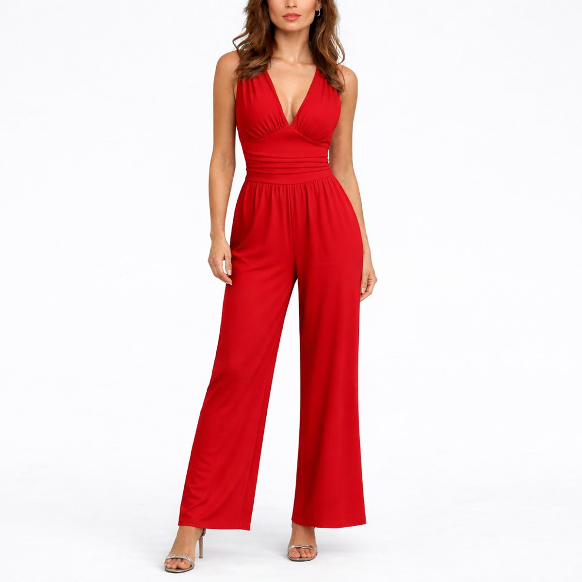 Women's Fluid Wide Leg Cocktail Office Jumpsuit