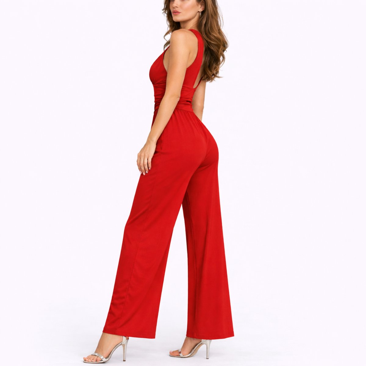Women's Fluid Wide Leg Cocktail Office Jumpsuit