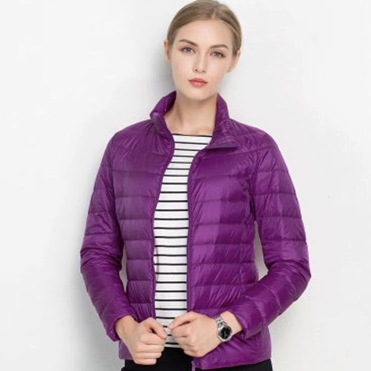 Women's Lightweight Fitted Puffer Overcoat for Weekends