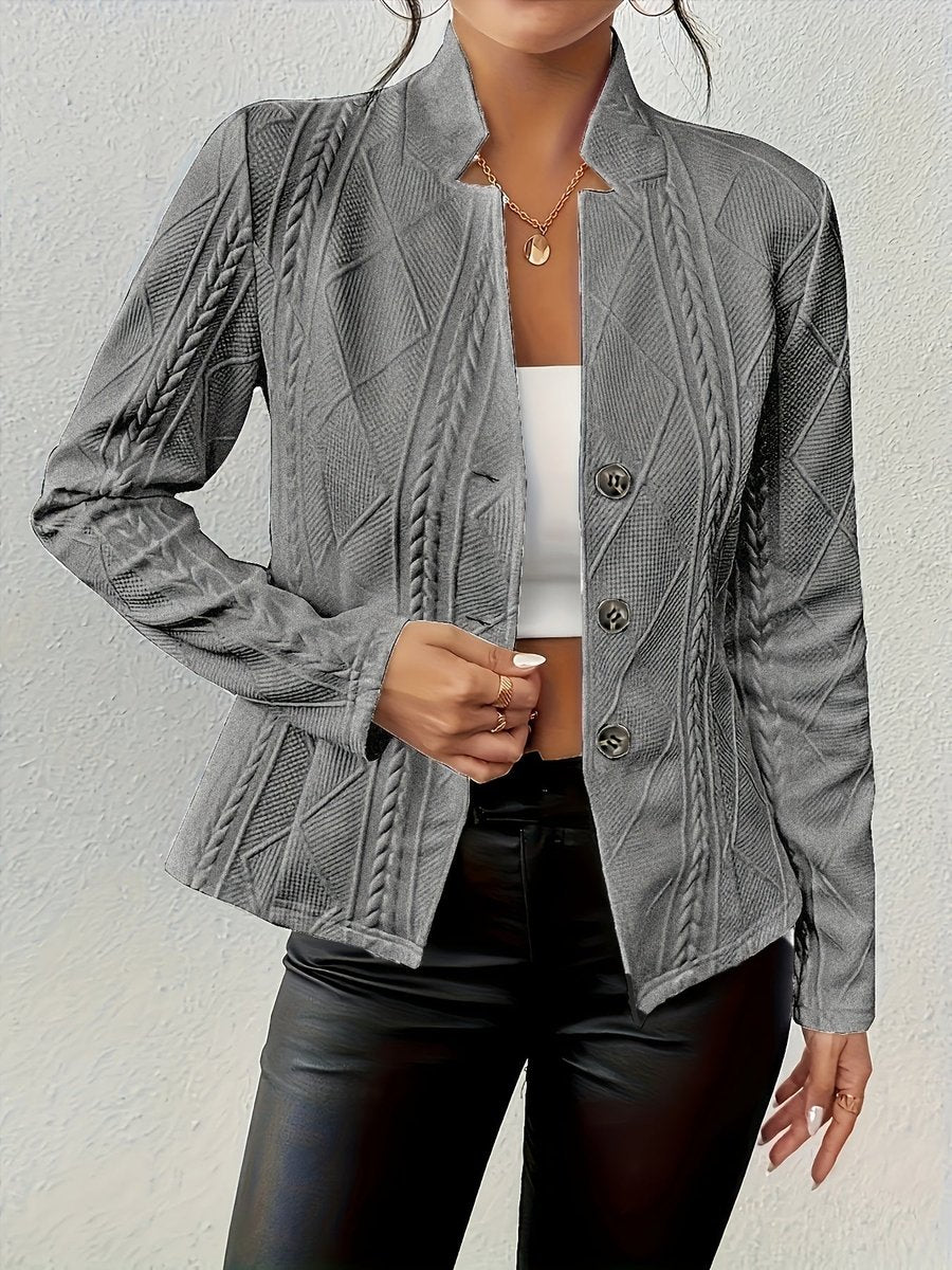 Women's Cable Knit Quilted Cardigan-Style Coat