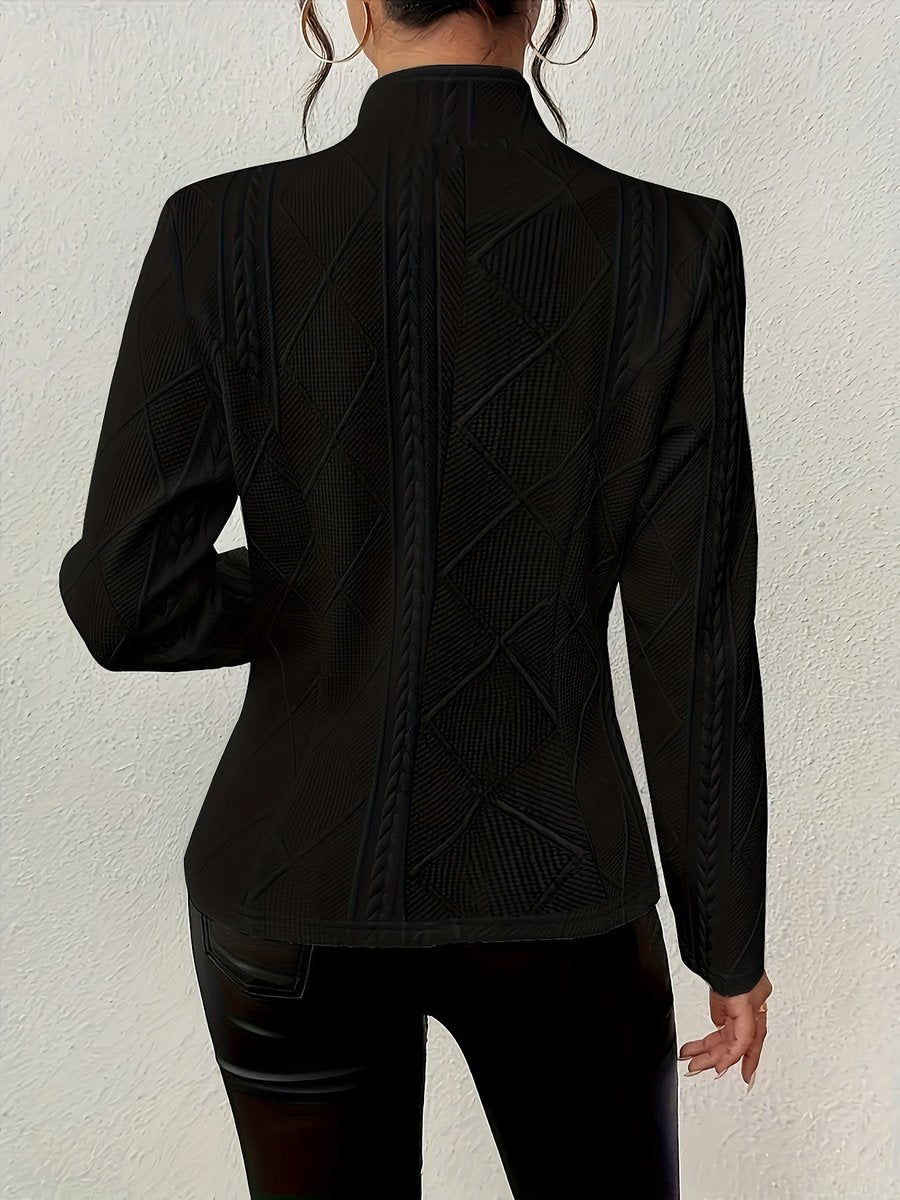 Women's Cable Knit Quilted Cardigan-Style Coat
